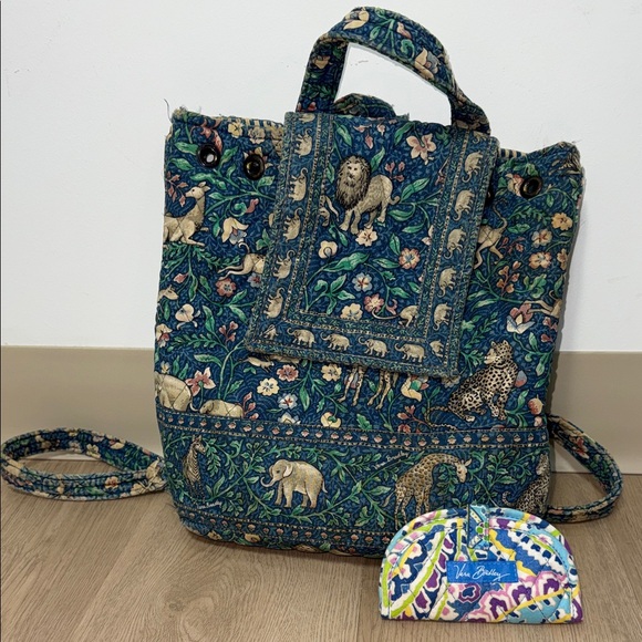 Vera Bradley Animal Kingdom Vintage Jungle Safari Blue Backpack & Coin Purse main image 8